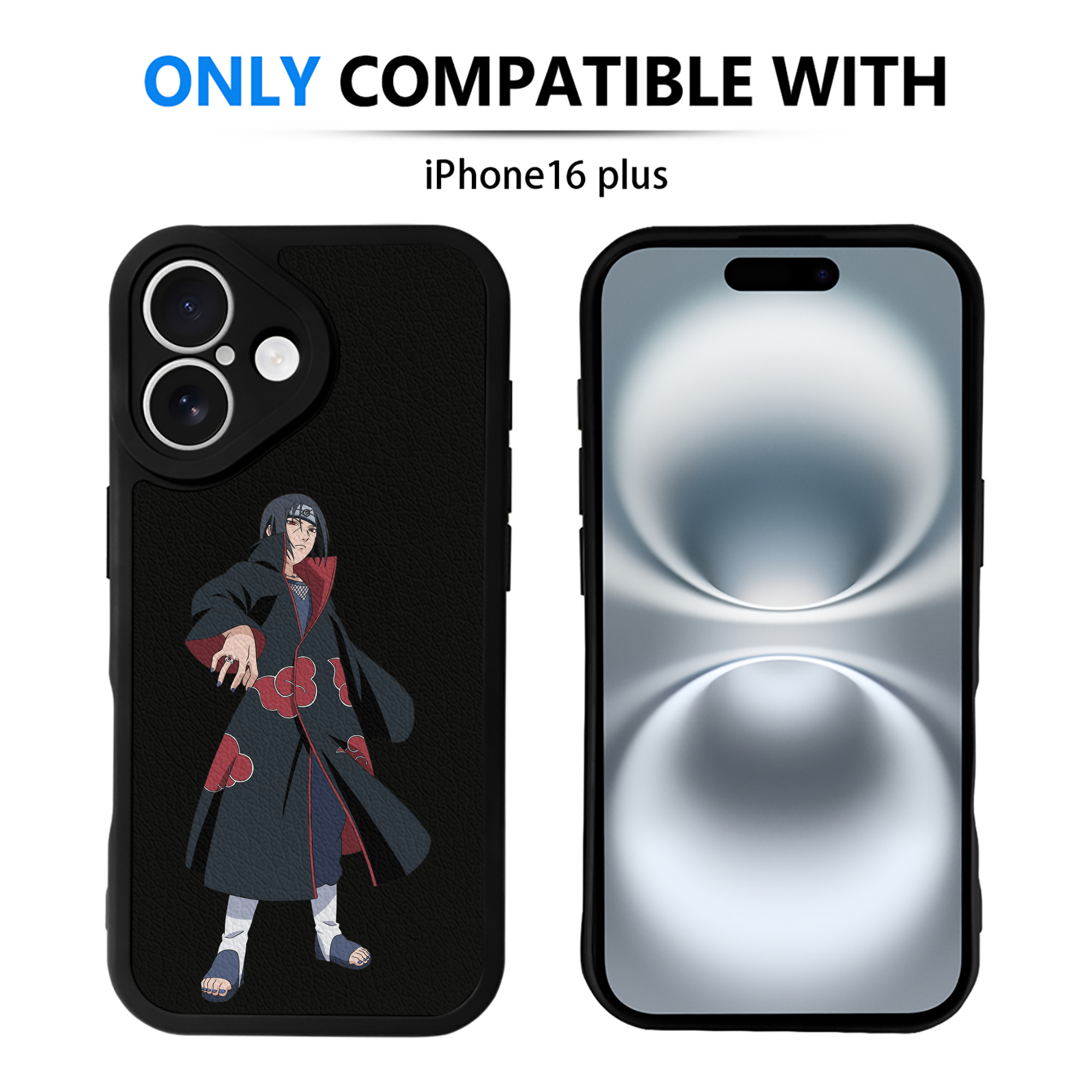 （画像用） NARUTO -ナルト- うちは イタチ Uchiha Itachi 【iPhone 16シリーズ対応】シリコンスマホケース（レザー調） 材質：シリコン